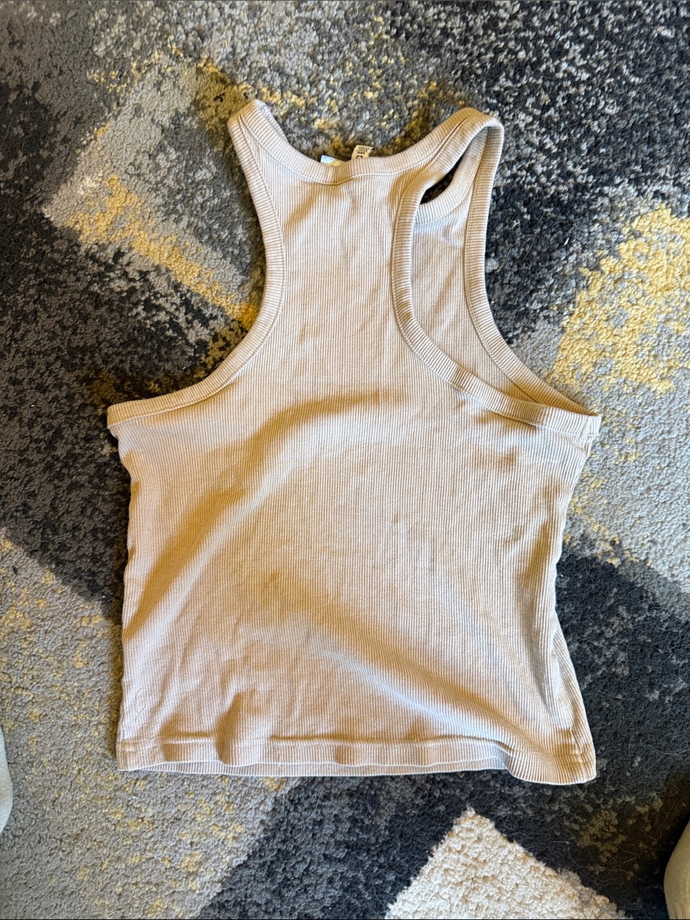 H&M Ribbed Racerback Tank Top - Cream - Picture 3 of 3